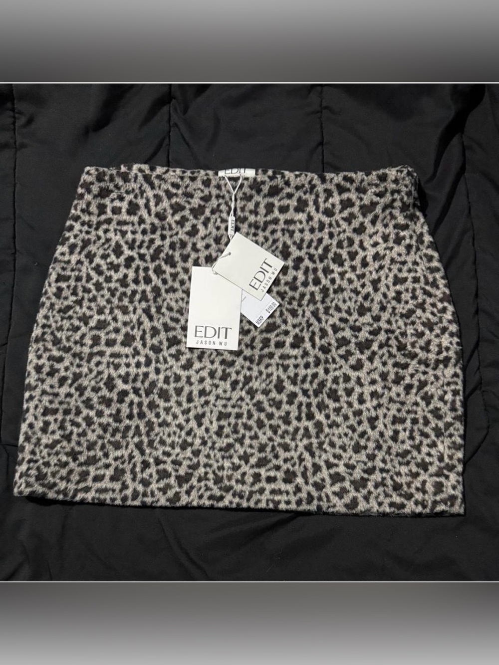 EDIT by Jason Wu Gray and Black Leopard-Print Mini Skirt